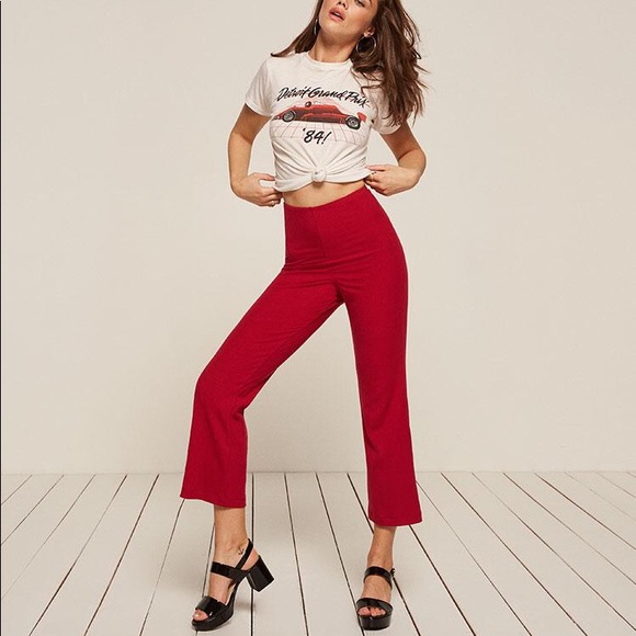 Reformation Pants - Reformation Joss Ribbed Cropped Pants